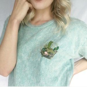 Succulent Terrarium NEW Graphic Crop Tee Shirt